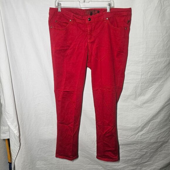 Vintage y2k 2010s red plus size tripp nyc skinny jeans - Picture 1 of 6